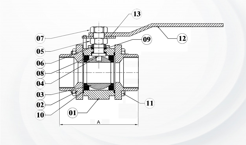 forged-steel-ball-valve-class-800-sectional-view