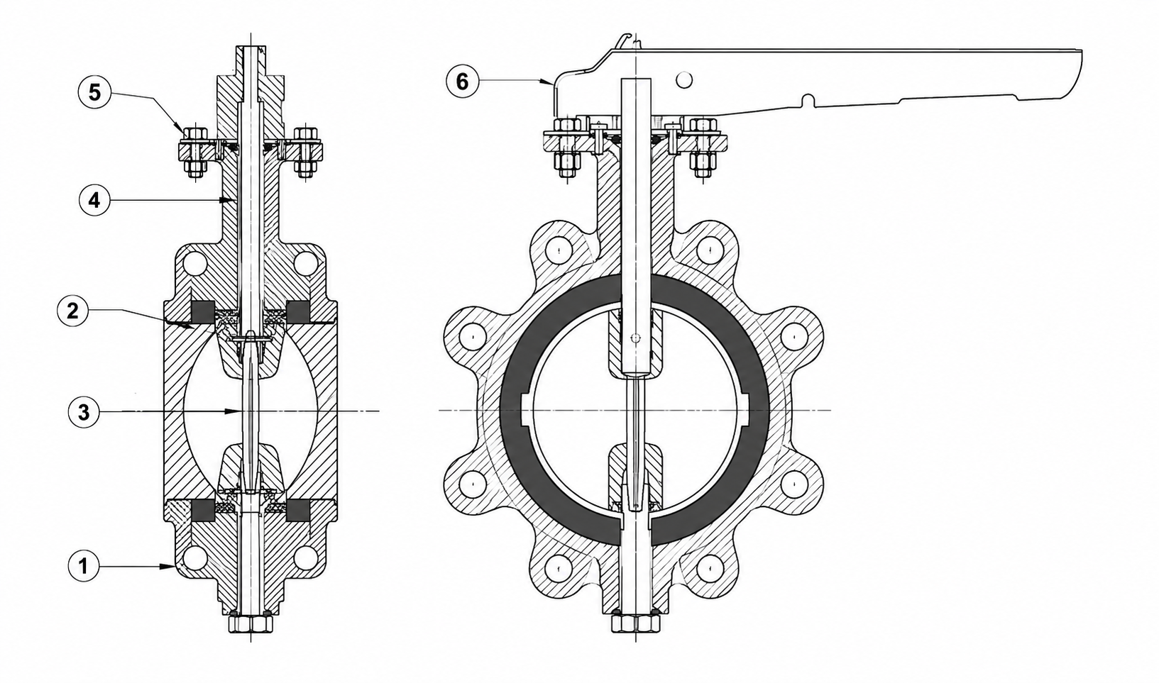 lug-type-butterfly-valve-sectional-view